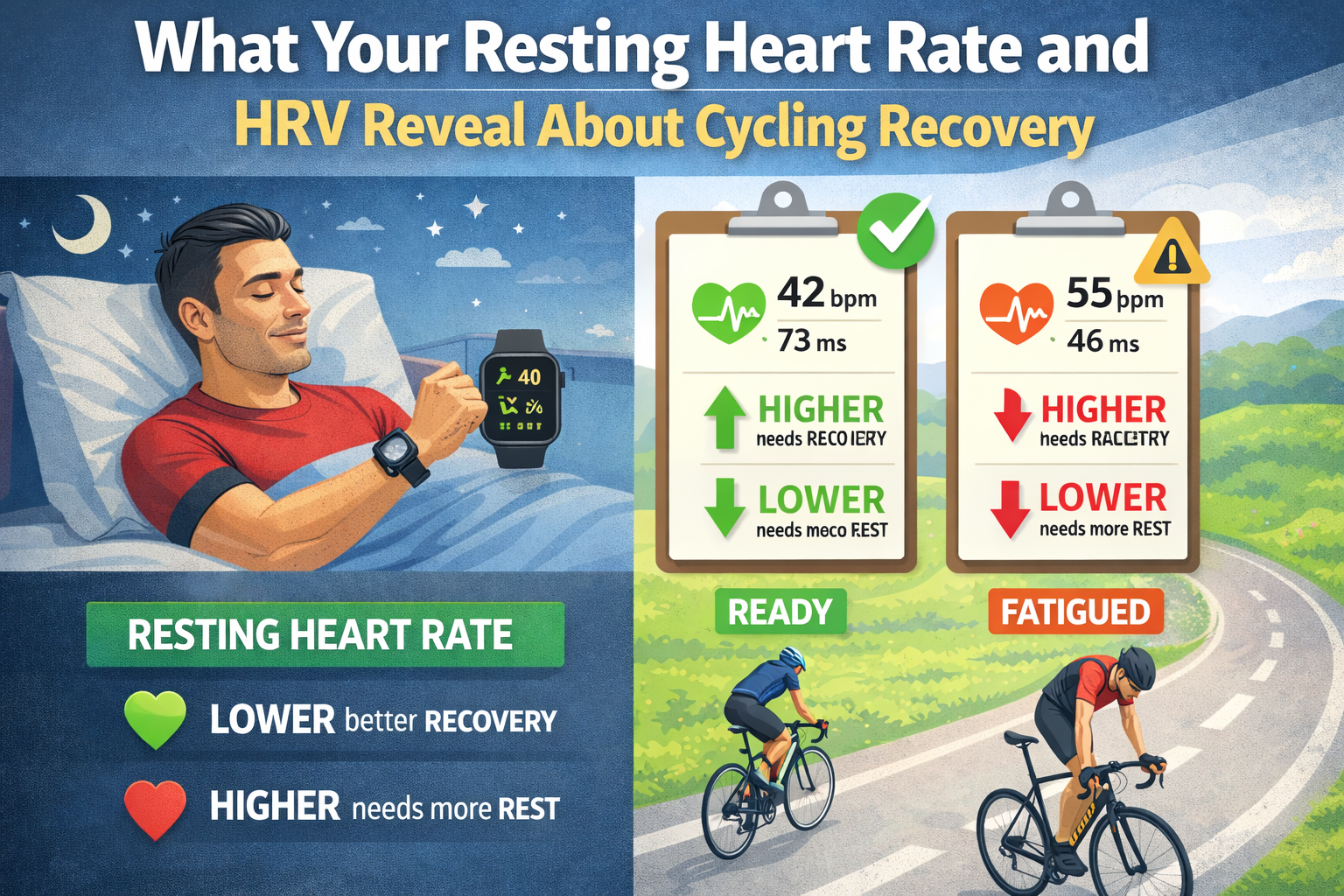What Your Resting Heart Rate and HRV Reveal About Cycling Recovery
