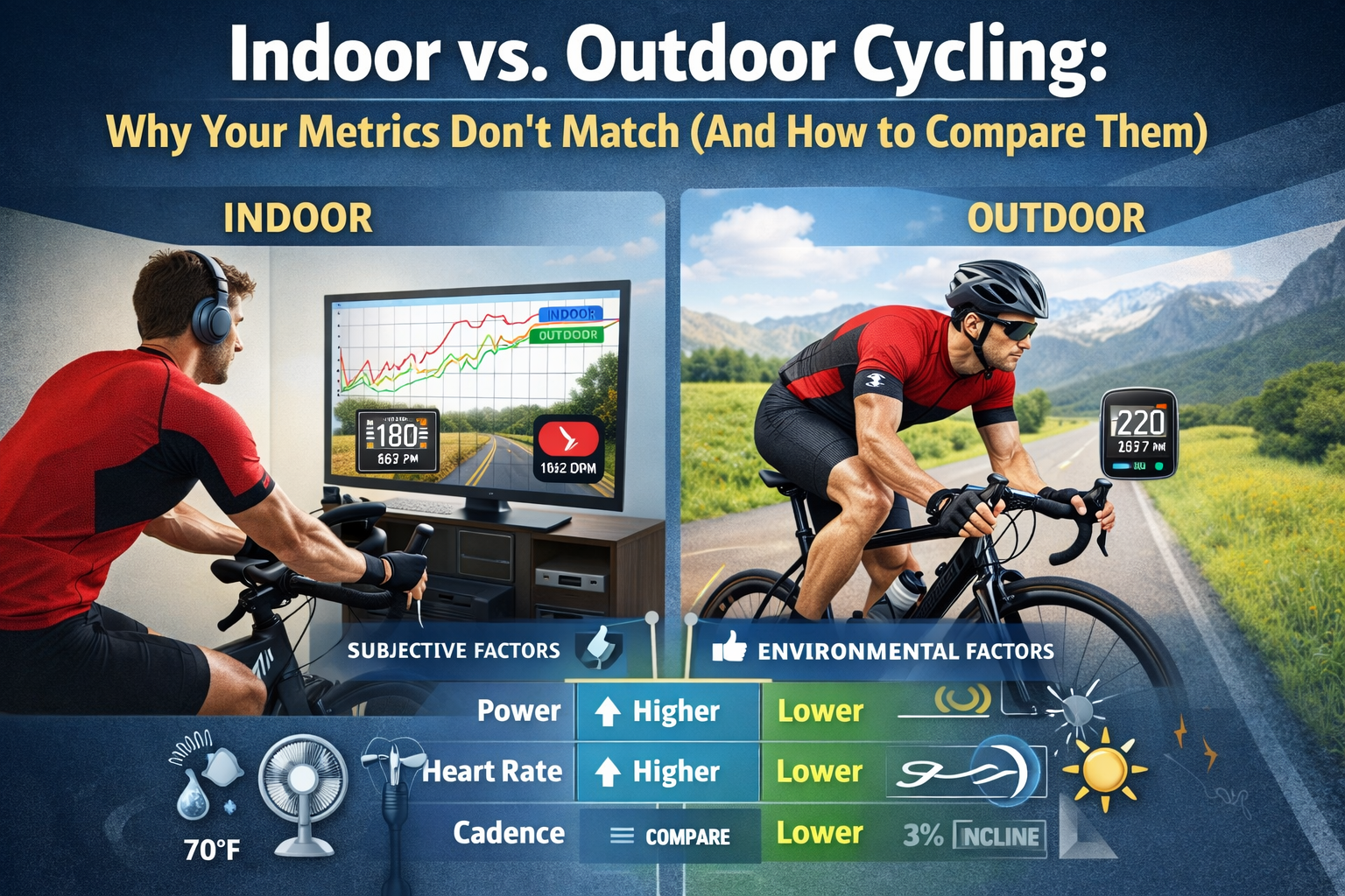 Indoor vs. Outdoor Cycling: Why Your Metrics Don’t Match (And How to Compare Them)